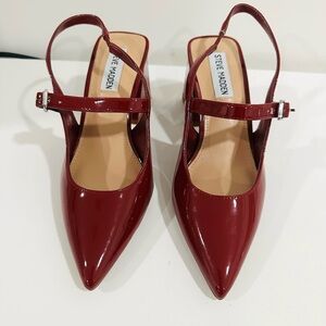 Steve Madden Burgundy Slingback Heels